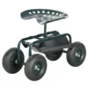 Gartenwagen Mit Sitz, Drehbar, Höhenverstellbar, Bis 150 Kg, Stahl, Dunkelgrün