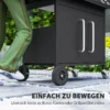 Gasgrill 15,2 KW Grillwagen Inkl 5 Edelstahl Brenner Rolle Seitenkocher 129,5 X 56 X 110 Cm Schwarz