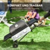 Gasgrill 5,6 KW Grillwagen Inkl 2 Edelstahl Brenner Klappbar Seitenablagen Rolle 101 X 50 X 102 Cm Schwarz