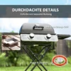 Gasgrill 5,6 KW Grillwagen Inkl 2 Edelstahl Brenner Klappbar Seitenablagen Rolle 101 X 50 X 102 Cm Schwarz