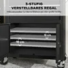 Gereedschapskast Op Wielen Met Geperforeerde Plaat, 3 Lades Voor Garage En Werkplaats, Zwart