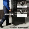 Gereedschapskast Op Wielen Met Geperforeerde Plaat, 3 Lades Voor Garage En Werkplaats, Zwart