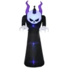 Gespenst Mit Kürbiskopf Halloweendeko Aufblasbar Mit Blauem Flammeneffekt 88 X 79 X 210cm