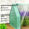 Gewächshaus Mit Reißverschlussfenster, Winterfest Foliengewächshaus Aus Stahl 360 X 90 X 90 Cm Grün