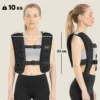 Gewichtsweste 10 KG Trainingsweste Mit Reflektierenden Streifen Verstellbaren Gurten Laufweste Damen Herren