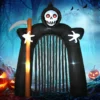 Große Halloween Gartendekoration Sensenmann Torbogen Selbstaufblasbar LED Beleuchtung 2,85 M