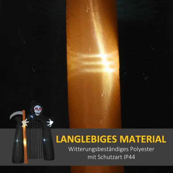 Große Halloween Gartendekoration Sensenmann Torbogen Selbstaufblasbar LED Beleuchtung 2,85 M