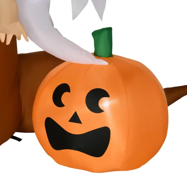 Halloween Deko, 2,40m Großer Geisterbaum, Selbstaufblasend, LED Beleuchtung, Für Außenbereiche