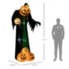 Halloween Deko, 2,40m Großer Kürbisgeist, Selbstaufblasend, LED Beleuchtung, Für Außenbereiche