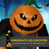 Halloween Deko, 2,40m Großer Kürbisgeist, Selbstaufblasend, LED Beleuchtung, Für Außenbereiche