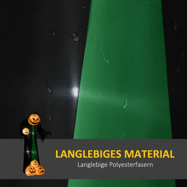 Halloween Deko, 2,40m Großer Kürbisgeist, Selbstaufblasend, LED Beleuchtung, Für Außenbereiche