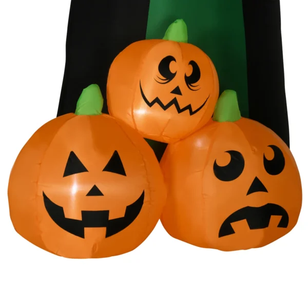 Halloween Deko, 2,40m Großer Kürbisgeist, Selbstaufblasend, LED Beleuchtung, Für Außenbereiche