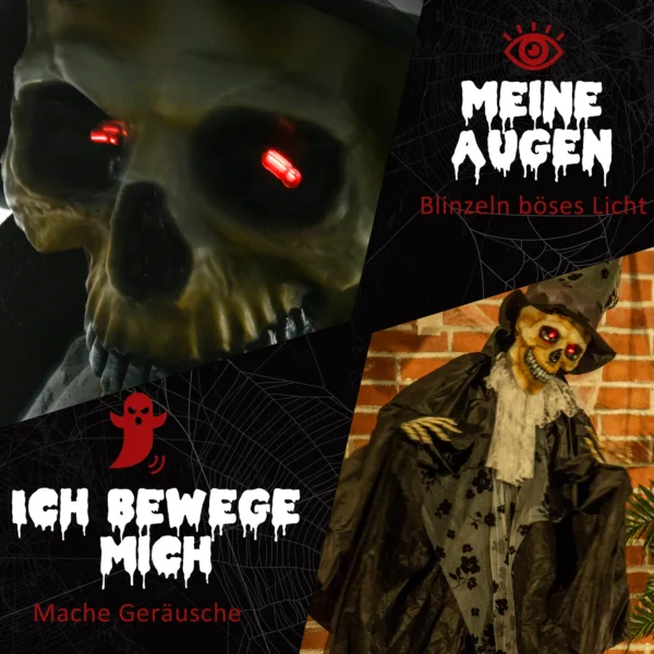 Halloween Dekoration Gespenst Bräutigam Mit Spezialeffekten Und Soundfunktion 115 Cm X 65 Cm X 189 Cm