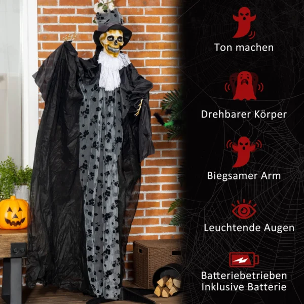Halloween Dekoration Gespenst Bräutigam Mit Spezialeffekten Und Soundfunktion 115 Cm X 65 Cm X 189 Cm