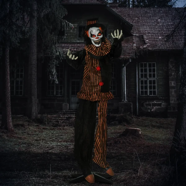 Halloween Dekoration Horror Clown Mit Spezialeffekten Und Soundfunktion 100 Cm X 18 Cm X 153 Cm