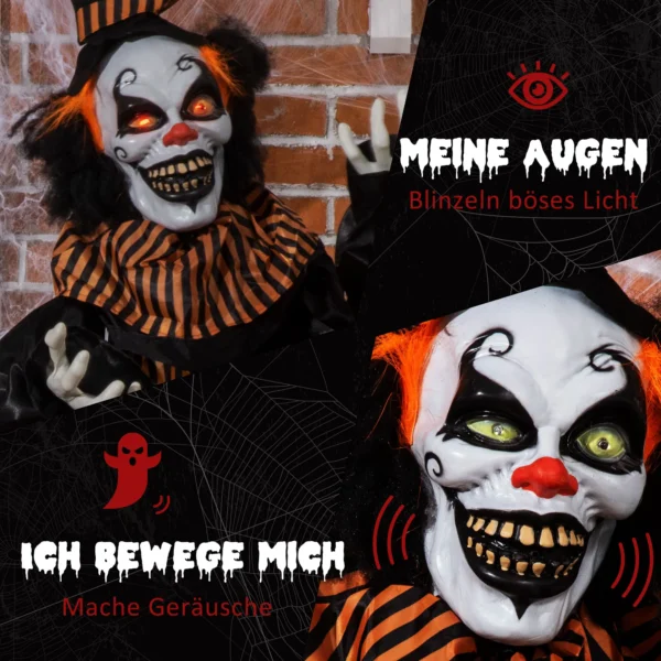 Halloween Dekoration Horror Clown Mit Spezialeffekten Und Soundfunktion 100 Cm X 18 Cm X 153 Cm