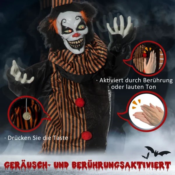 Halloween Dekoration Horror Clown Mit Spezialeffekten Und Soundfunktion 100 Cm X 18 Cm X 153 Cm