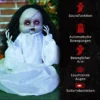 Halloween Dekoration Horrorpuppe, LED Augen, Heult, Springt Hoch, Geräusch & Bewegungssensor, 60 Cm