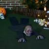 Halloween Dekoration Zombie, LED Augen, Heult Und Kriecht, Geräusch & Bewegungssensor, Batteriebetrieben, 159 Cm