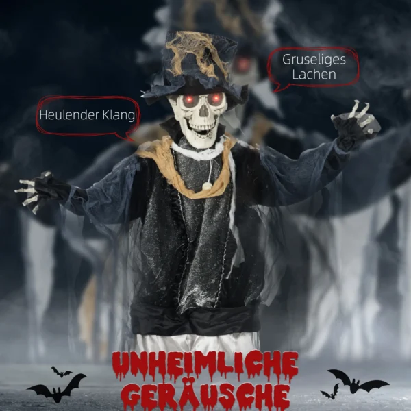 Halloween Geist, Halloween Dekoration, Soundfunktion, Mit Bewegungssensor Und LED Lichtern, 101 Cm X 64 Cm X 178 Cm