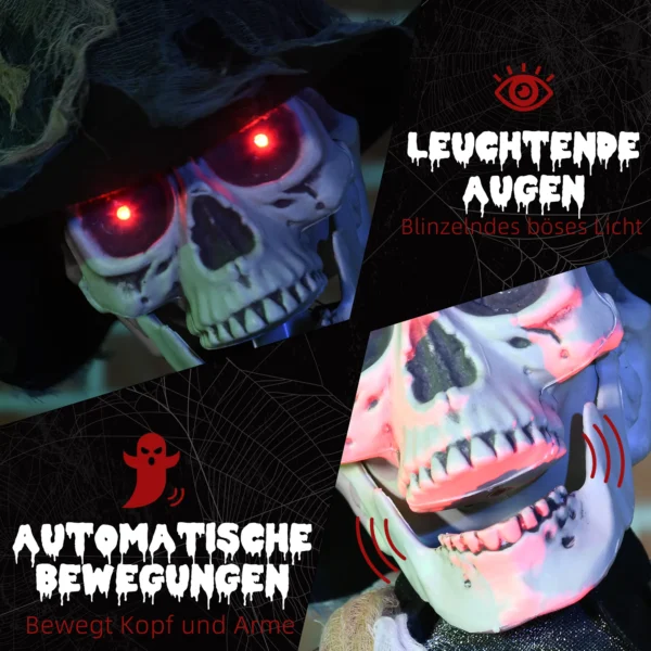 Halloween Geist, Halloween Dekoration, Soundfunktion, Mit Bewegungssensor Und LED Lichtern, 101 Cm X 64 Cm X 178 Cm