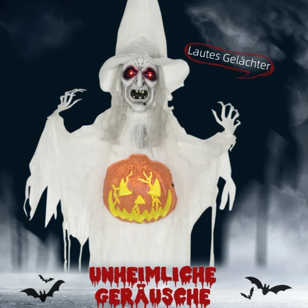 Halloween Geist, Halloween Dekoration, Soundfunktion, Mit Bewegungssensor Und LED Lichtern, 60 Cm X 18 Cm X 183 Cm