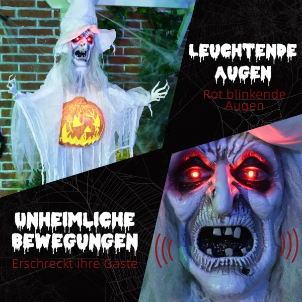 Halloween Geist, Halloween Dekoration, Soundfunktion, Mit Bewegungssensor Und LED Lichtern, 60 Cm X 18 Cm X 183 Cm