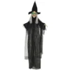 Halloween Hexe, Halloween Dekoration, Soundfunktion, Mit Bewegungssensor, LED Lichter, 130 Cm X 18 Cm X 183 Cm