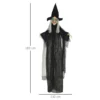 Halloween Hexe, Halloween Dekoration, Soundfunktion, Mit Bewegungssensor, LED Lichter, 130 Cm X 18 Cm X 183 Cm