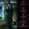 Halloween Hexe, Halloween Dekoration, Soundfunktion, Mit Bewegungssensor, LED Lichter, 130 Cm X 18 Cm X 183 Cm