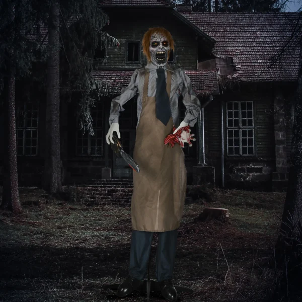 Halloweendeko, Kettensägenmörder, Beweglich, Motorsägensound, Schaltautomatik, 1,70 M