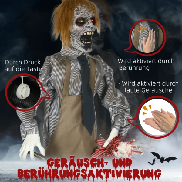 Halloweendeko, Kettensägenmörder, Beweglich, Motorsägensound, Schaltautomatik, 1,70 M