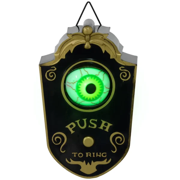 Halloweendeko, Türglocke Mit Horror Auge, Geräusch & Touchsensor, Beweglich, Grünes Licht