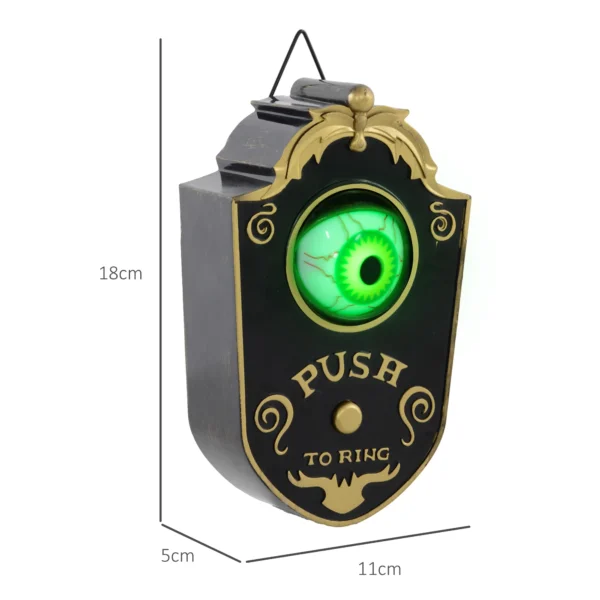 Halloweendeko, Türglocke Mit Horror Auge, Geräusch & Touchsensor, Beweglich, Grünes Licht