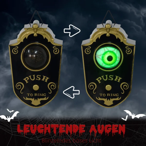Halloweendeko, Türglocke Mit Horror Auge, Geräusch & Touchsensor, Beweglich, Grünes Licht