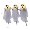 Halloweendekoration, 3 Leuchtende Geister, Bewegungssensor, 54 X 10 X 60 Cm, Weiß