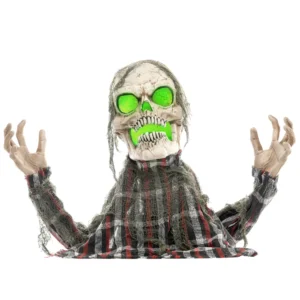 Halloweendekoration Groundbreaker Skelett, Biegsame Arme, Leuchtende Augen, Unheimliches Heulen