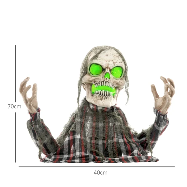 Halloweendekoration Groundbreaker Skelett, Biegsame Arme, Leuchtende Augen, Unheimliches Heulen