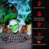 Halloweendekoration Groundbreaker Skelett, Biegsame Arme, Leuchtende Augen, Unheimliches Heulen