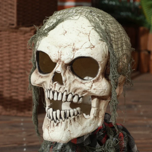Halloweendekoration Groundbreaker Skelett, Biegsame Arme, Leuchtende Augen, Unheimliches Heulen