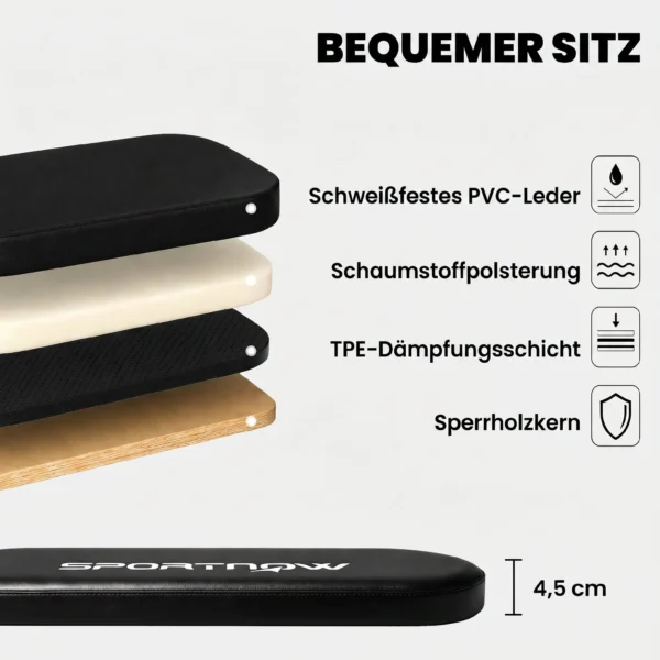 Hantelbank Klappbar Trainingsbank Mit Beinstrecker 3 Fach Rückenlehne, 3 Widerstandsstufe 300 Kg Last