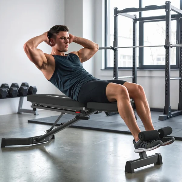 Hantelbank Klappbar Trainingsbank Mit Beinstrecker 3 Fach Rückenlehne, 3 Widerstandsstufe 300 Kg Last
