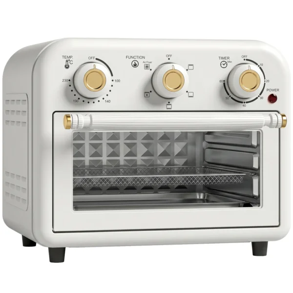 Heißluftfritteuse 12 Liter Mini Backofen Mit Umluft, 5 Programmen, Backblech Und Frittierkorb, 1200 W, Spülmaschinenfest