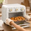 Heißluftfritteuse 12 Liter Mini Backofen Mit Umluft, 5 Programmen, Backblech Und Frittierkorb, 1200 W, Spülmaschinenfest