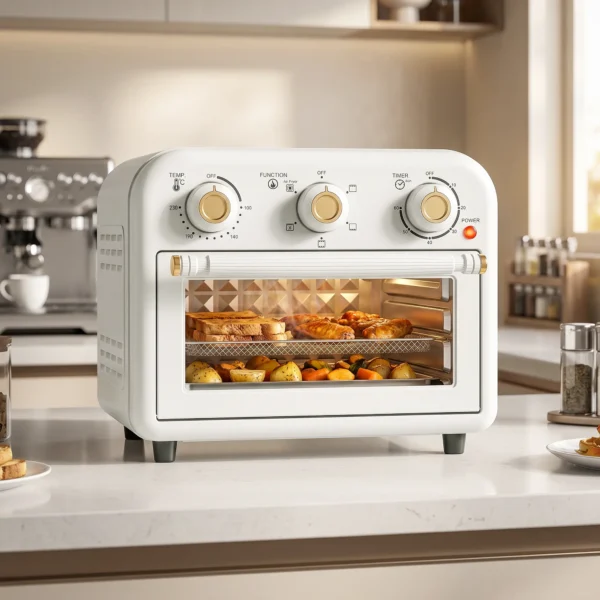 Heißluftfritteuse 12 Liter Mini Backofen Mit Umluft, 5 Programmen, Backblech Und Frittierkorb, 1200 W, Spülmaschinenfest