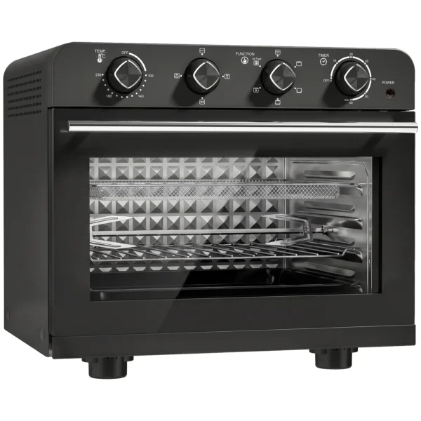 Heißluftfritteusen Backofen Mit Umluft Und Drehspieß Set, Temperaturregler, Timer, 1800 W