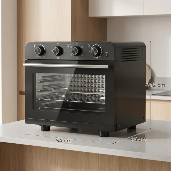 Heißluftfritteusen Backofen Mit Umluft Und Drehspieß Set, Temperaturregler, Timer, 1800 W