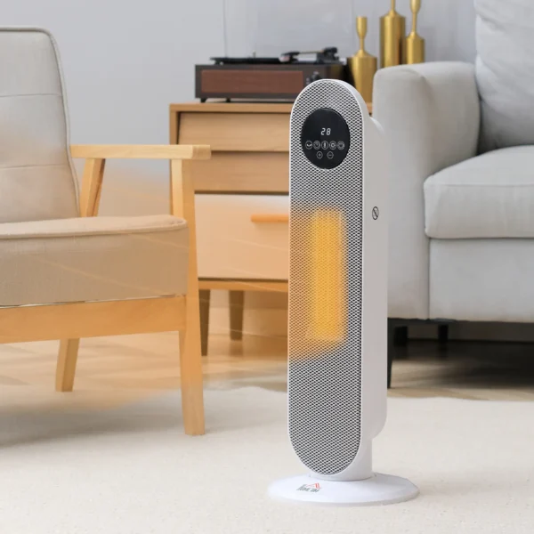 Heizlüfter 2000W Heizlüfter, PTC Keramik Elektrische Heizung Mit Fernbedienung, Oszillation, 12h Timer