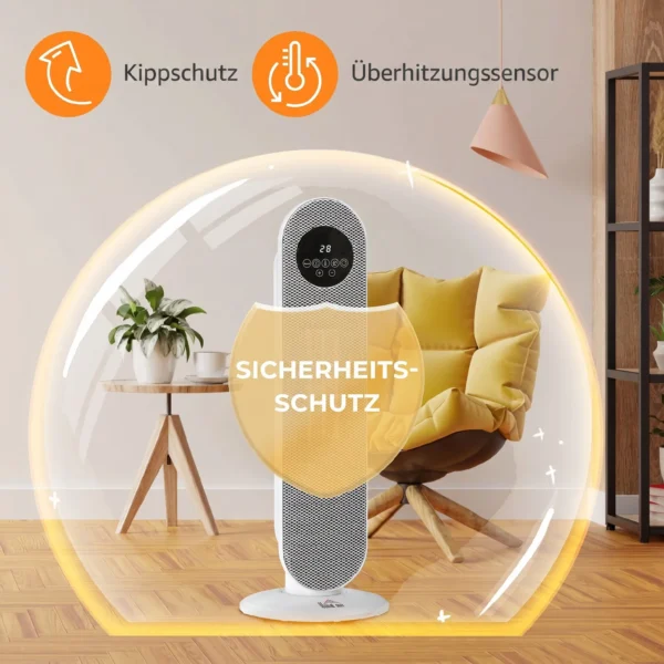 Heizlüfter 2000W Heizlüfter, PTC Keramik Elektrische Heizung Mit Fernbedienung, Oszillation, 12h Timer