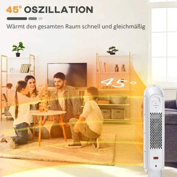 Heizlüfter 2000W Heizlüfter, PTC Keramik Elektrische Heizung Mit Fernbedienung, Oszillation, 12h Timer